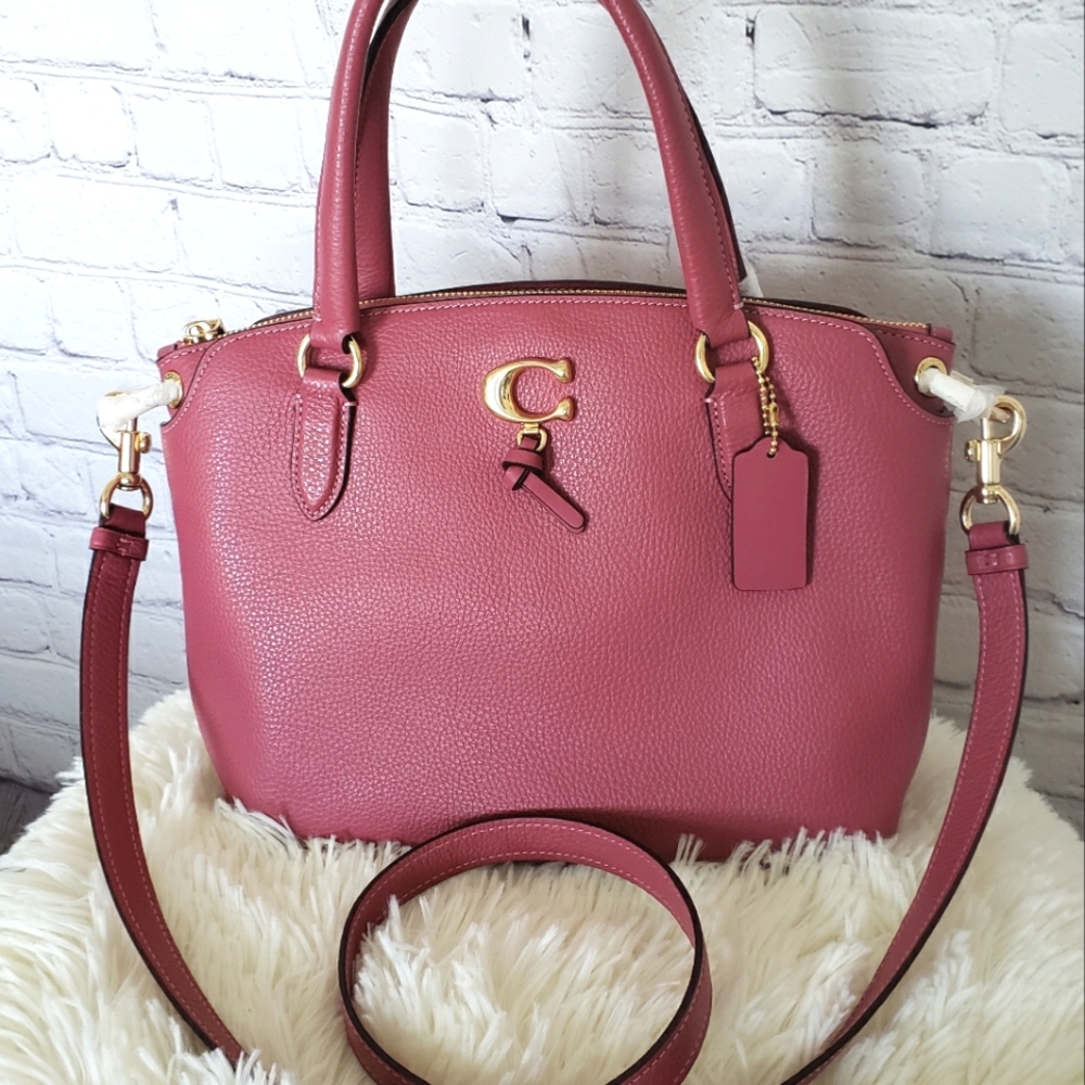 COACH Remi Dusty Rose Genuine Pebbled Leather Satchel—NWT - Picture 3 of 14